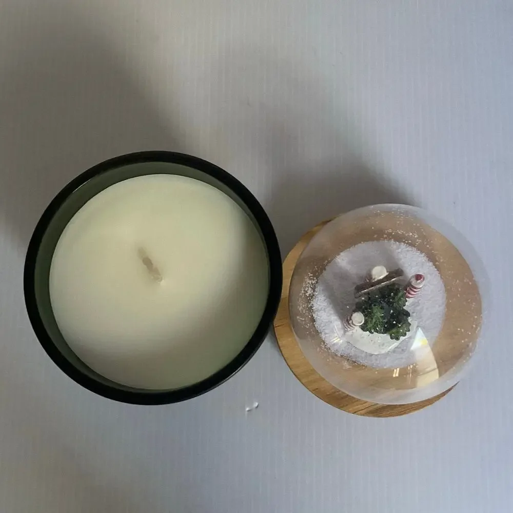 Kirkland’s Christmas Tree Snowglobe Candle NEW Holiday Decor